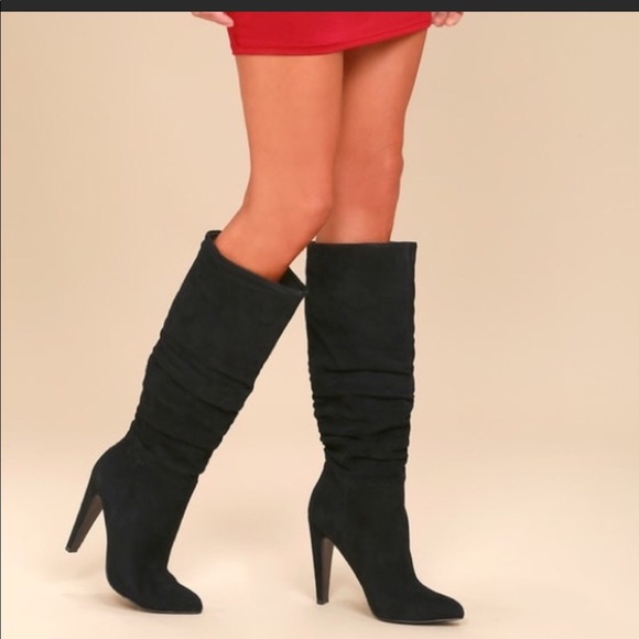 Steve Madden Shoes - Steve Madden Carrie Black Suede Slouchy Boots New